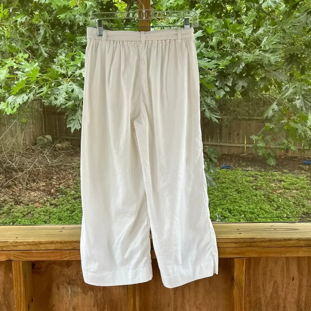 Banana Republic Factory Women's Rowan Wide Leg Linen Blend Pants Size 4